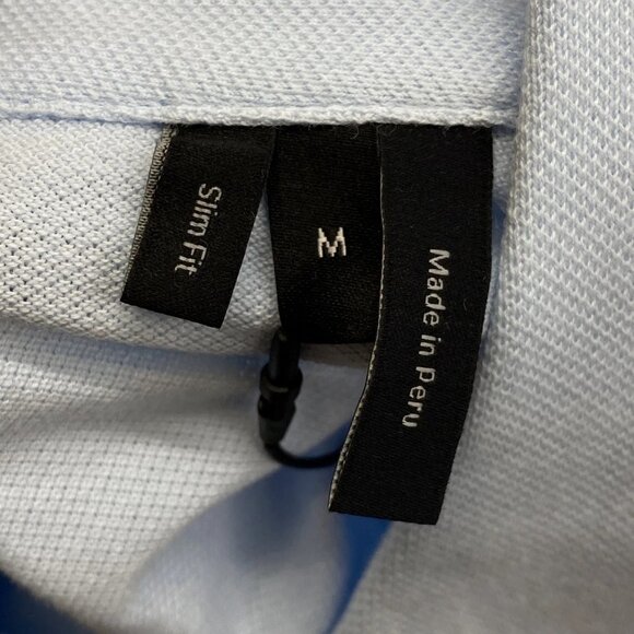 Theory Tailored Function Piqué Polo Shirt • Size M • Skylight Blue Short Sleeve - Picture 7 of 13